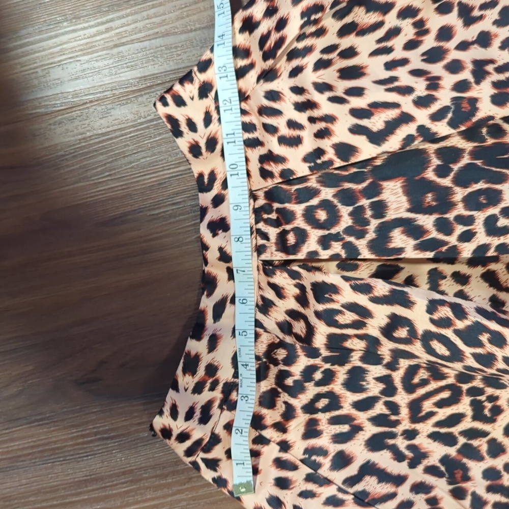 A Line Satin Leopard Print Skirt - Picture 6 of 7